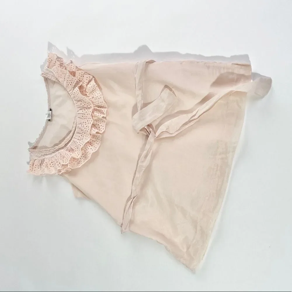 J. Crew blush ruffle tunic